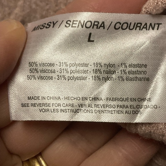 William Rast Elle Thermal Tied Turtleneck Top Peach Reign Sz L - Picture 7 of 7